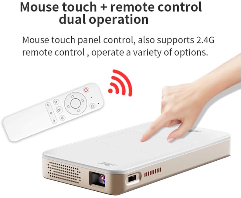 lomme mini projektor led - touch kontrol
