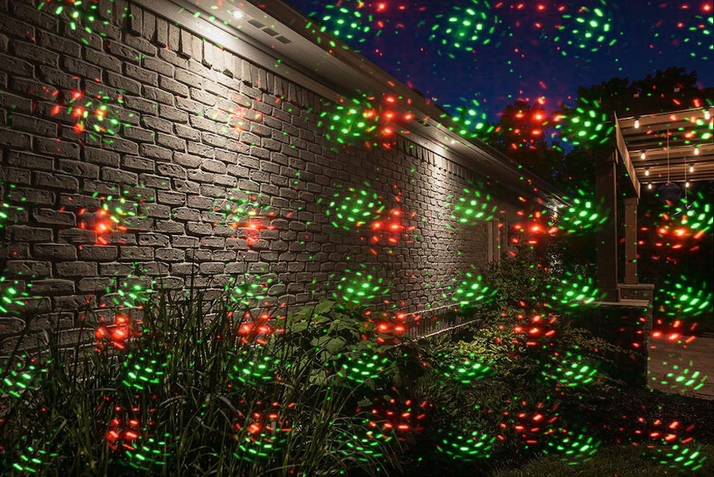 laserlysprojektion på husets væghave