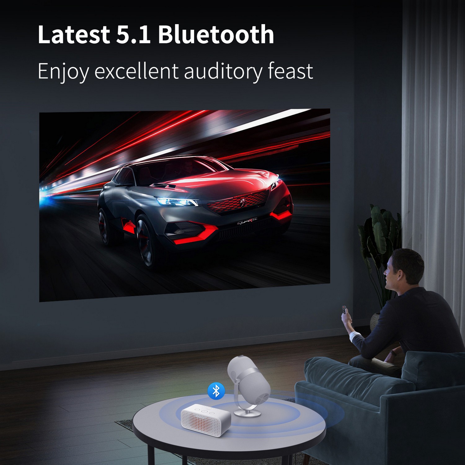 bluetooth wifi projektor mini 4k bærbar
