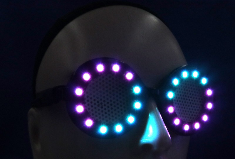 cyber punk glødende briller rave party design