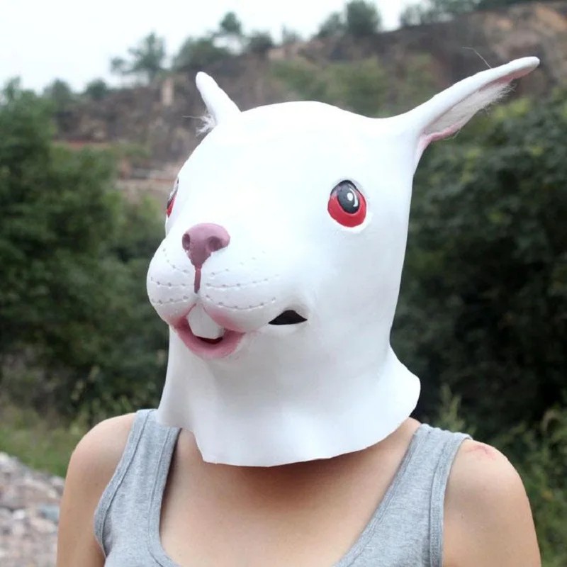Kanin - Karnevalsmasker, ansigtsmaske latex silikone