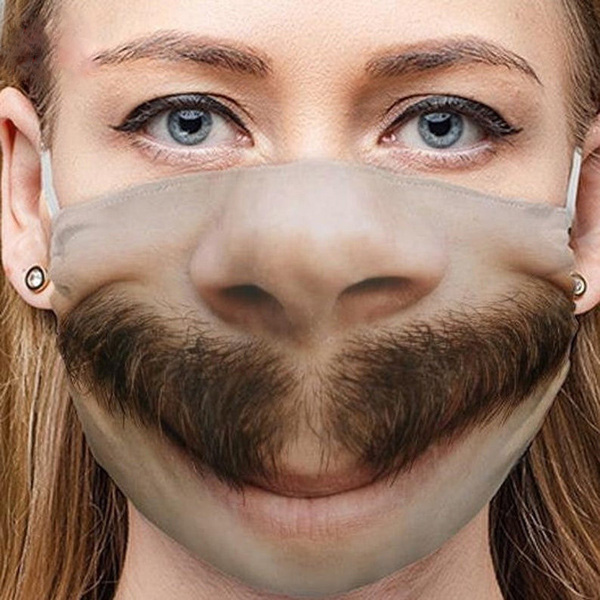 sjov maske i ansigtet med overskæg
