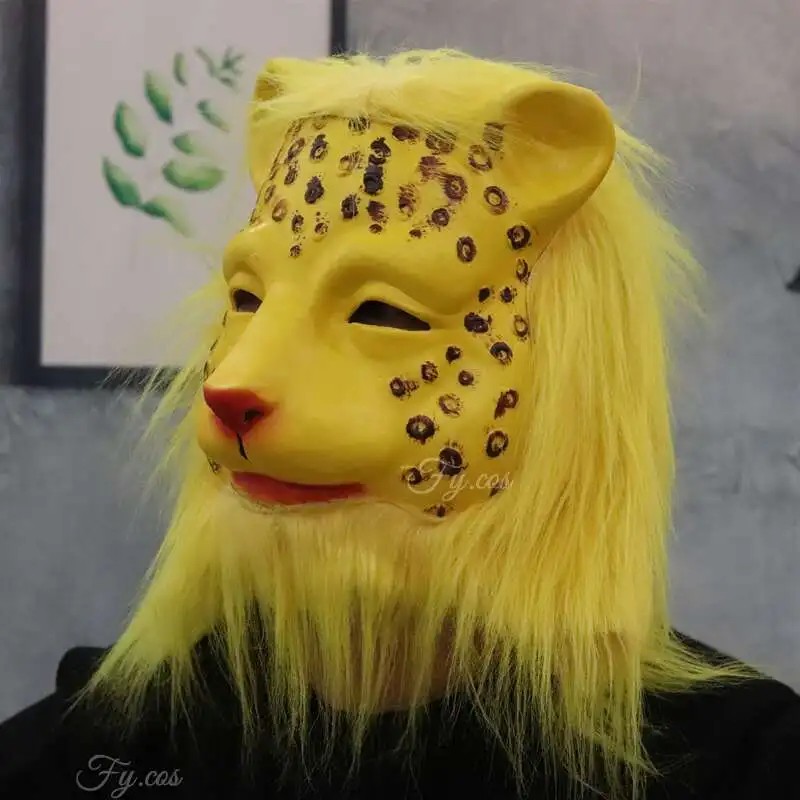 leopard ansigt silikone latex maske til hovedet