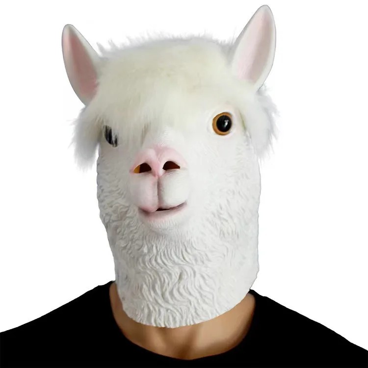 alpaca maske ansigts hoved silikone maske