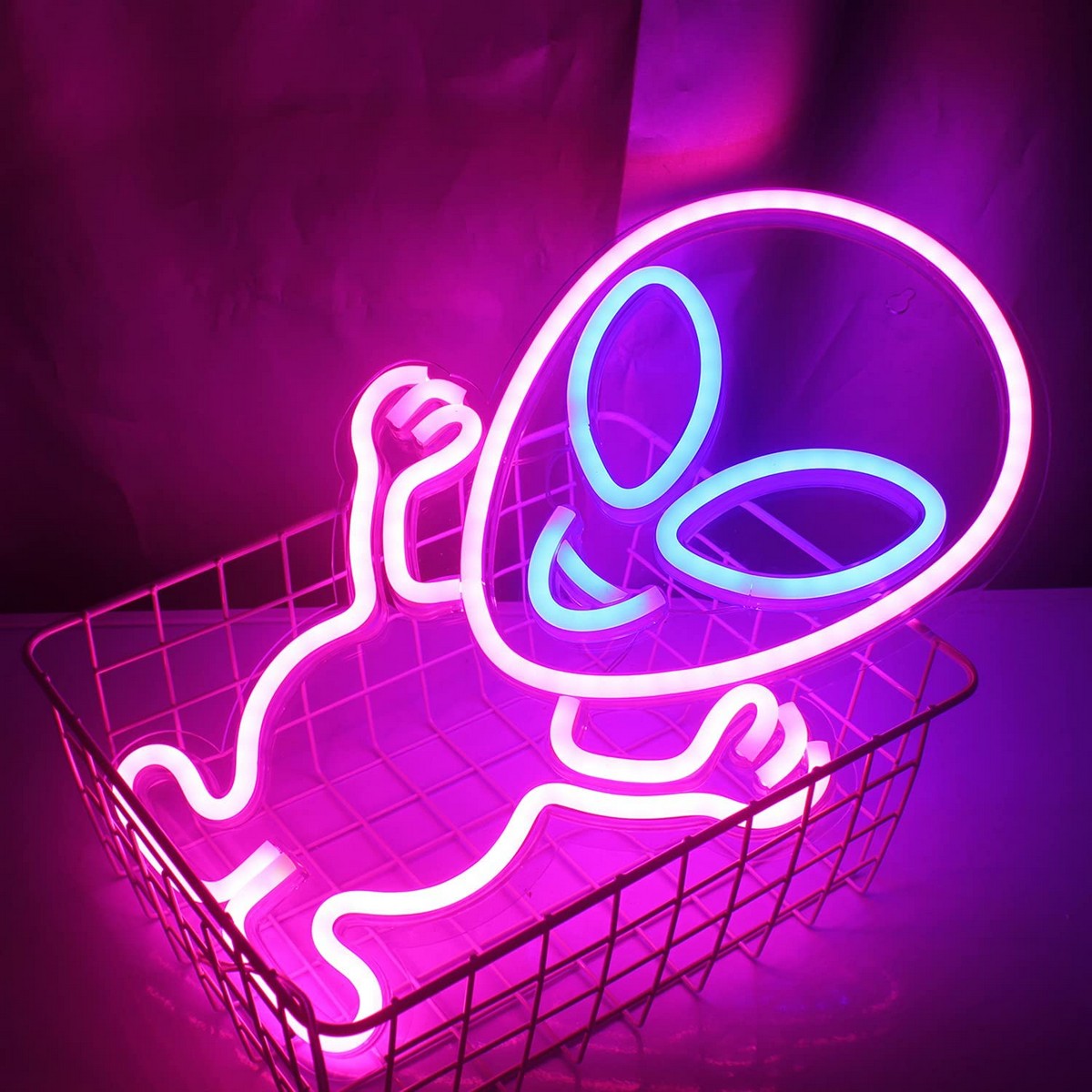 glødende alien - neon logo væg
