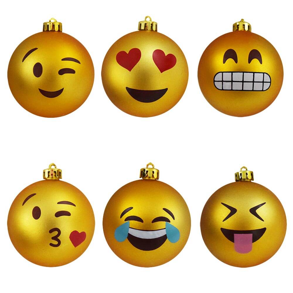 smileys bolde på juletræ humørikon dekorationer