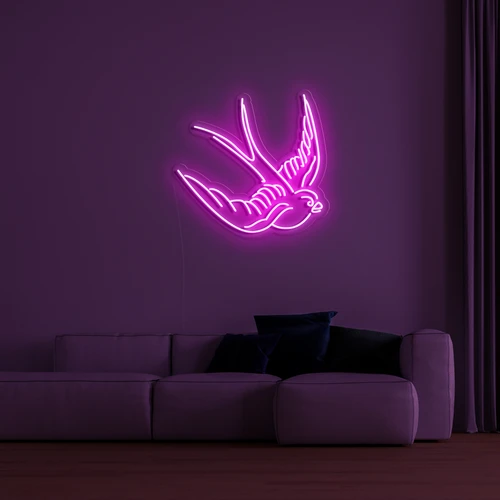 3D LED neon logo på væggen - due
