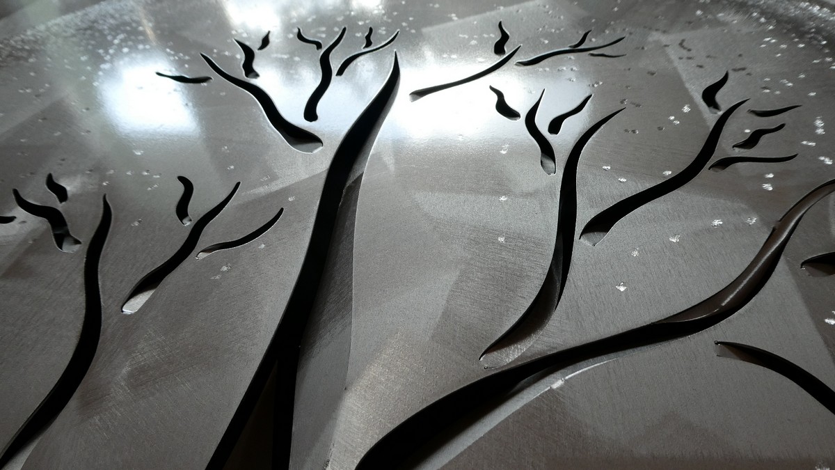 livets træ maleri detalje - metal billede