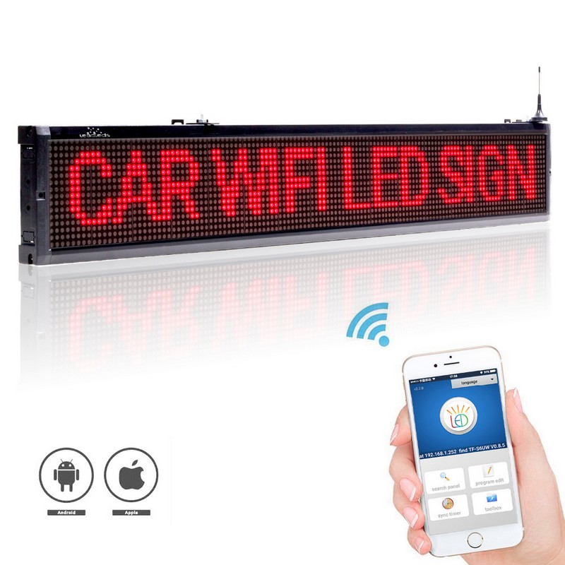 WiFi LED-skærm til virksomheder, rød, 101 cm
