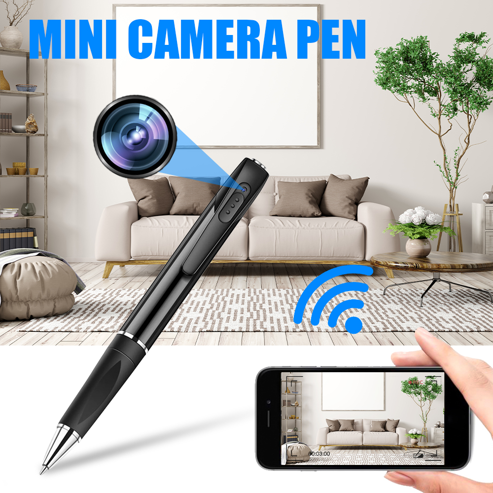 Spion pen-kamera med FULL HD + WiFi-understøttelse (iOS/Android-app)
