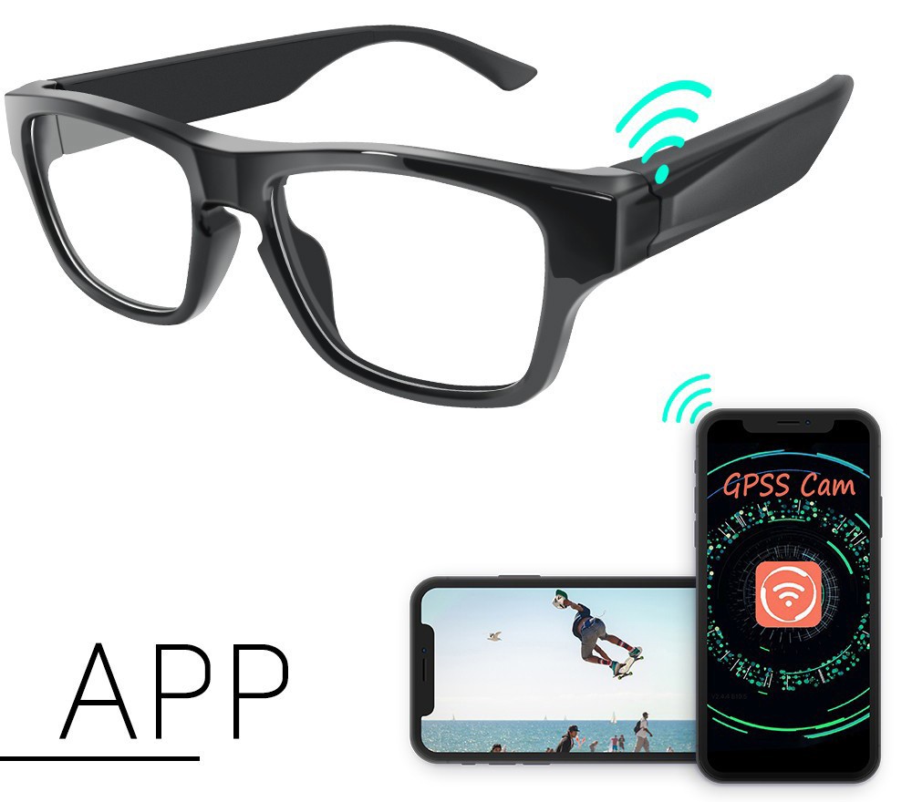 briller med wifi kamera - gpss cam applikation wifi sæt