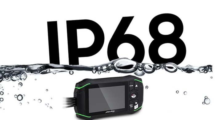 IP68-beskyttelse - vandtæt + støvtæt kamera på en motorcykel