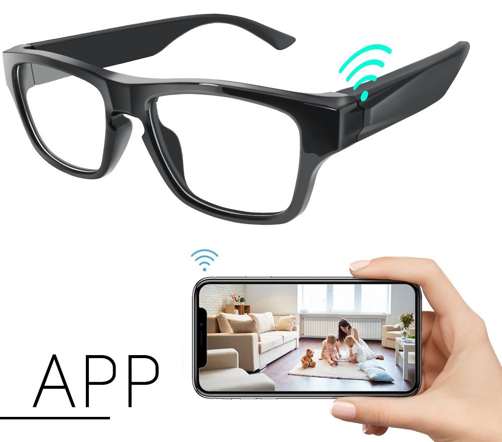 spionbriller med hd-kamera wifi stream via mobiltelefon