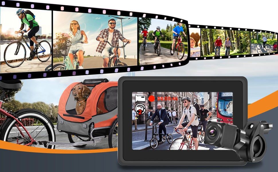 Cykelsikkerhedssæt - bakkamera med skærm