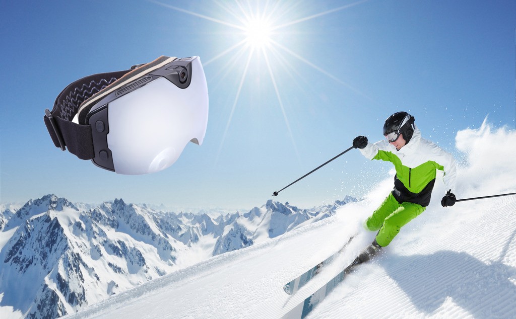 snowboard beskyttelsesbriller med ultra hd kamera