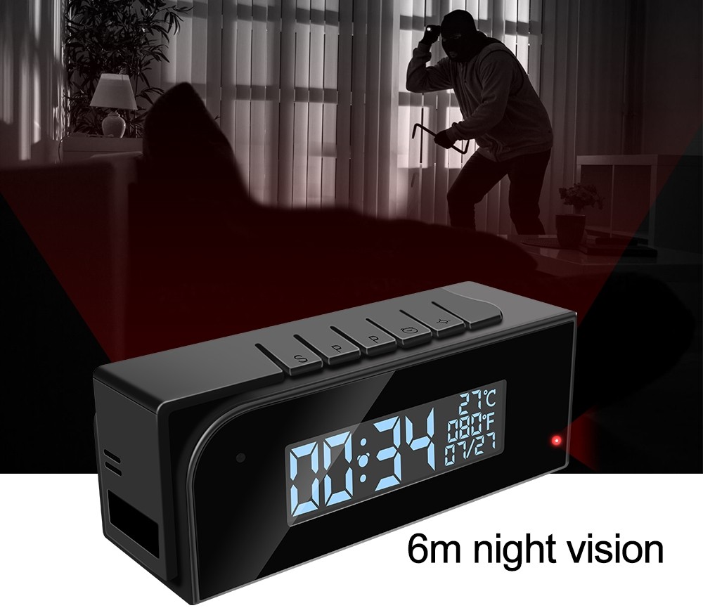 spion kamera med nattesyn vækkeur