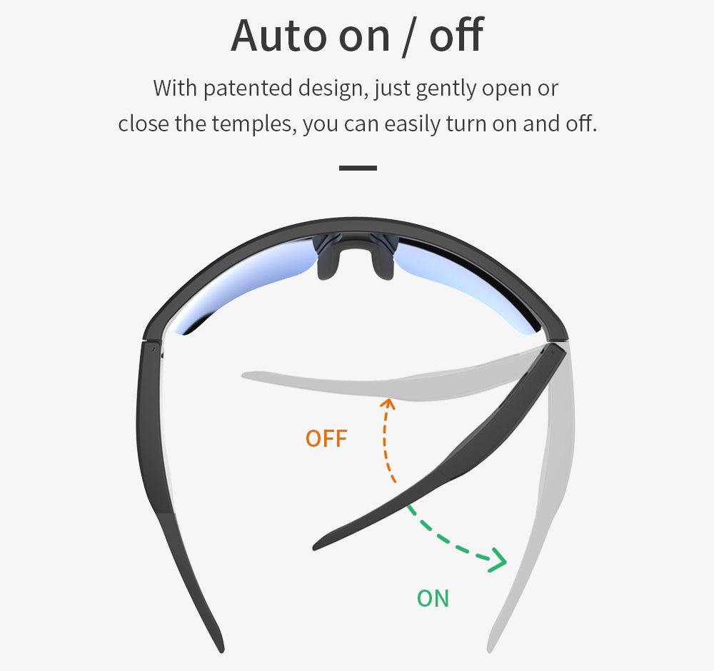 bluetooth-briller lytter til musik og opkald