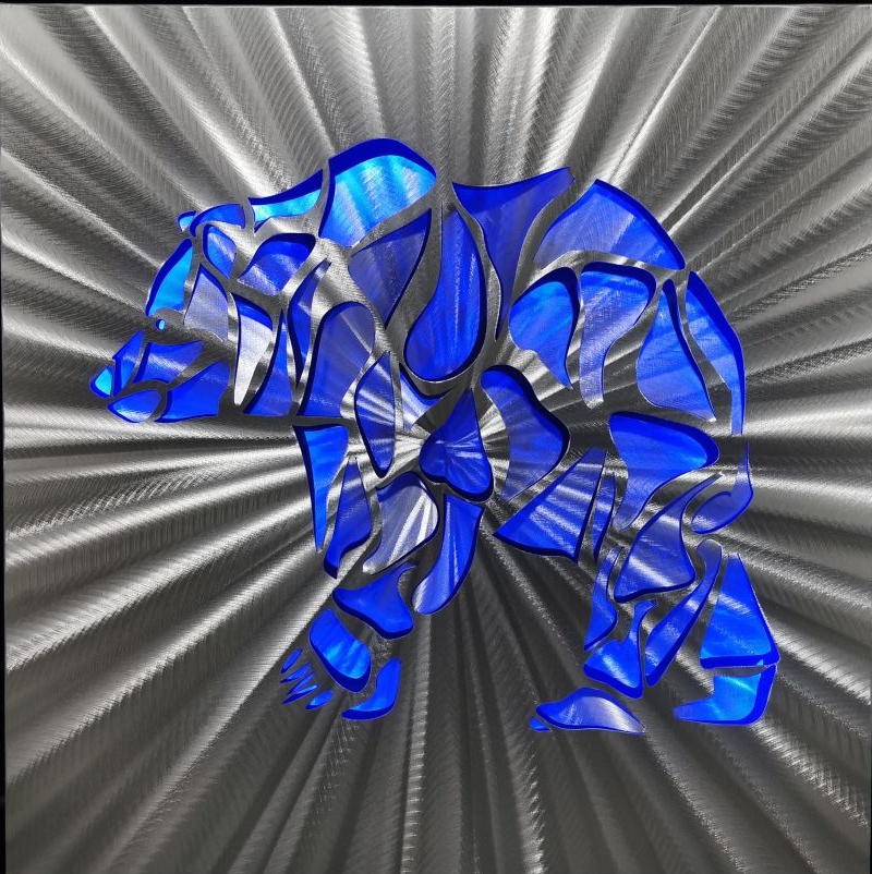 isbjørn - LED abstrakte metal malerier 3D aluminium