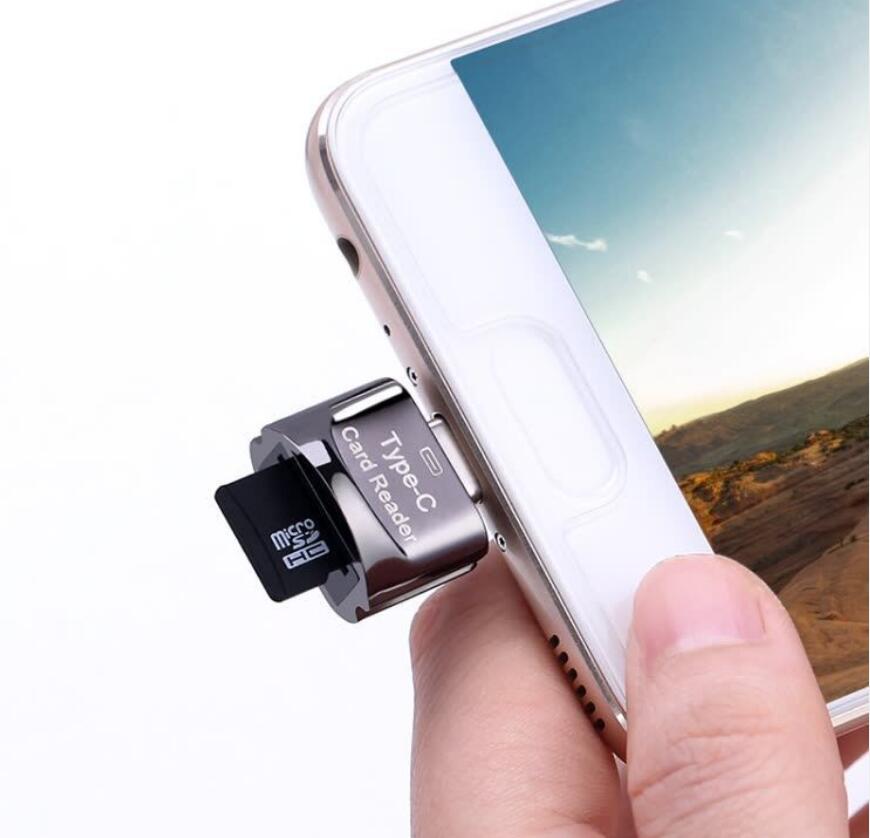 usb-c micro SD-kortlæser til mobiltelefon