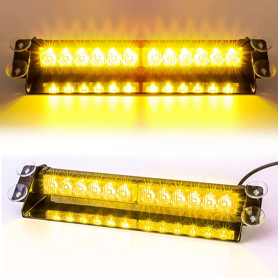 Advarsel LED lys strobe til bilen 24 LED'er hvid gul farve
