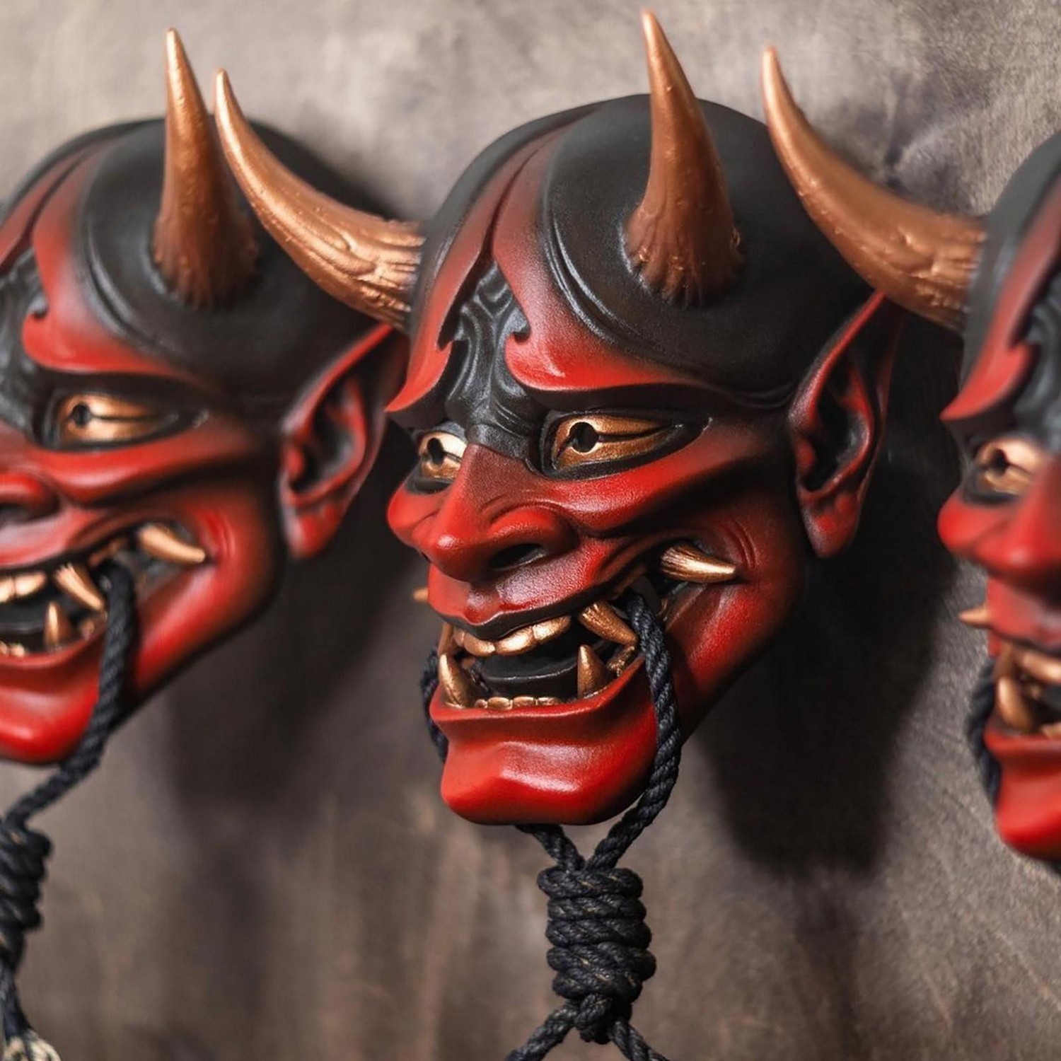 dæmon hovedmaske til Halloween - japansk motiv