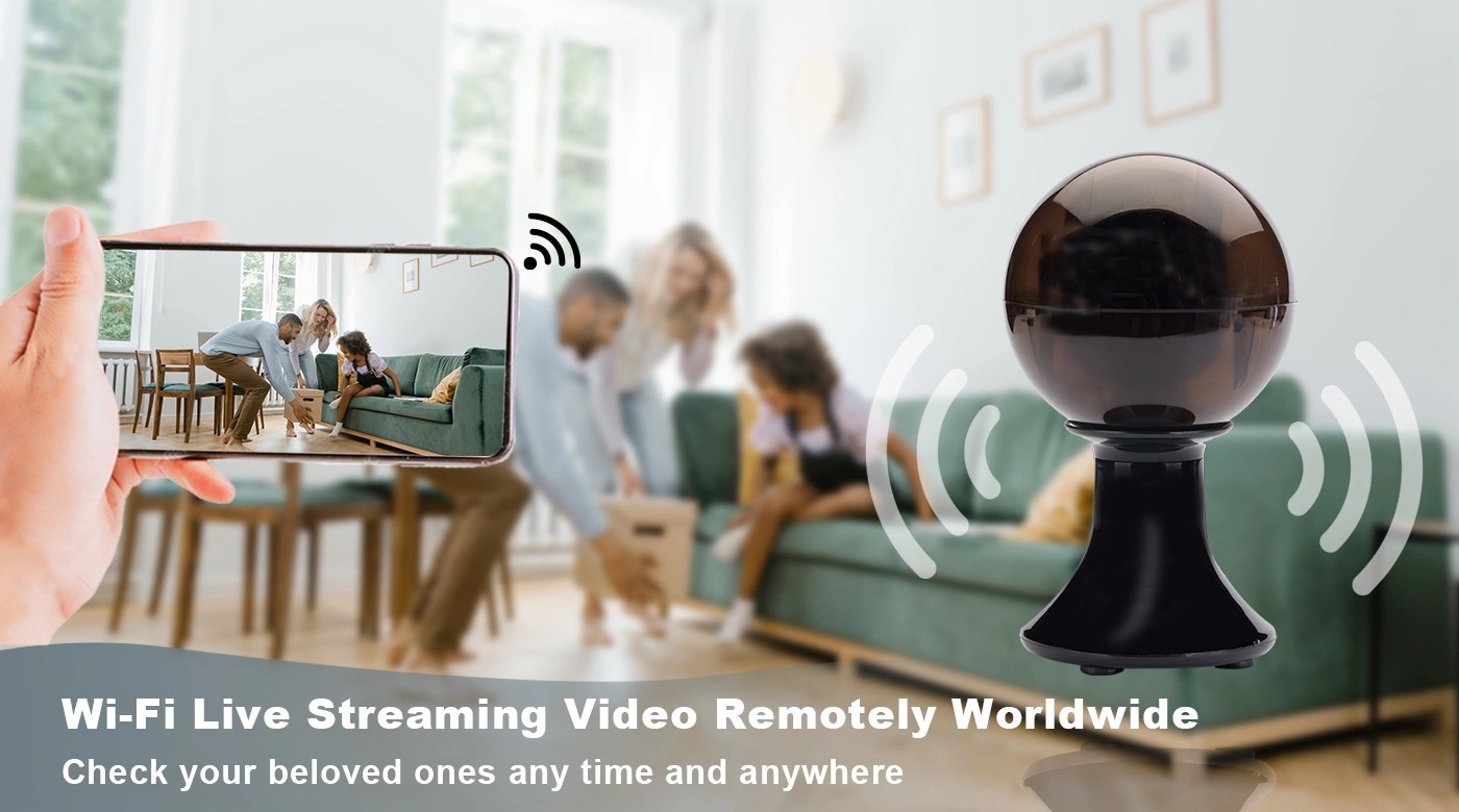 wifi live stream trådløst sikkerhedskamera sort bold
