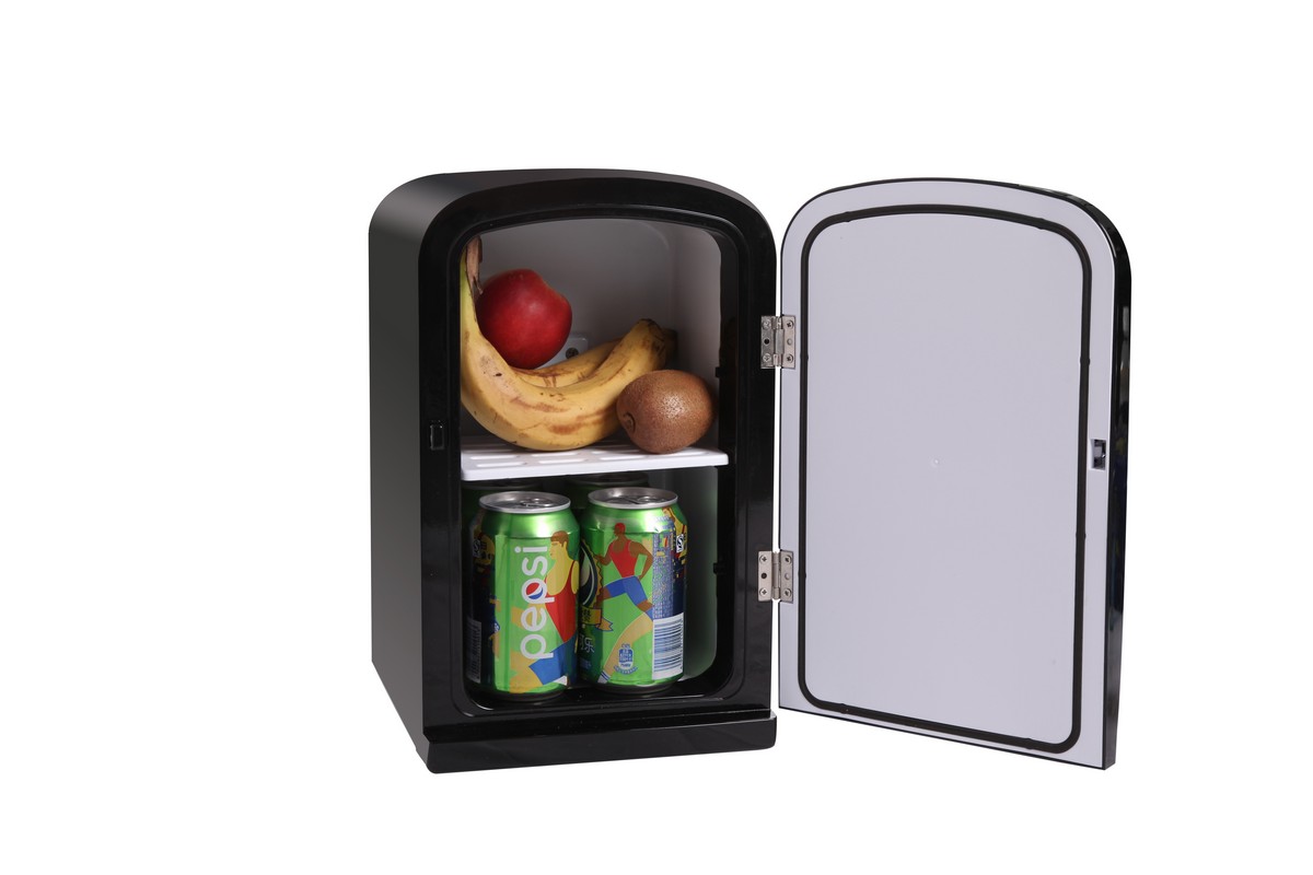 minikølere lille køleskab bærbar sort