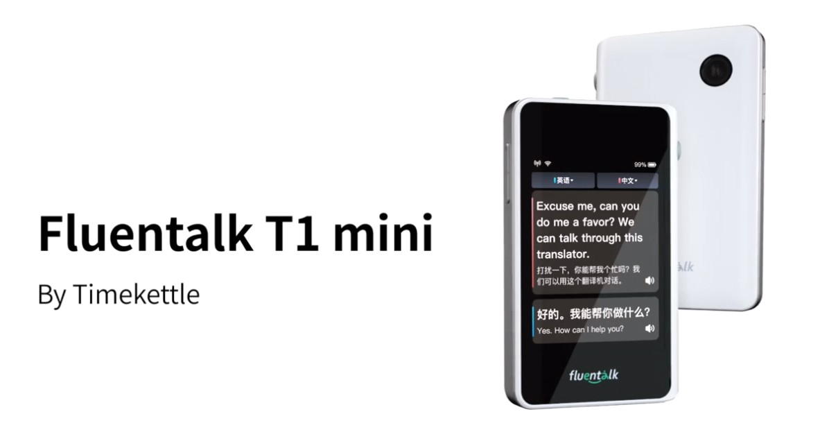 Fluentalk T1 mini Timekettle - bærbar rejseoversætter