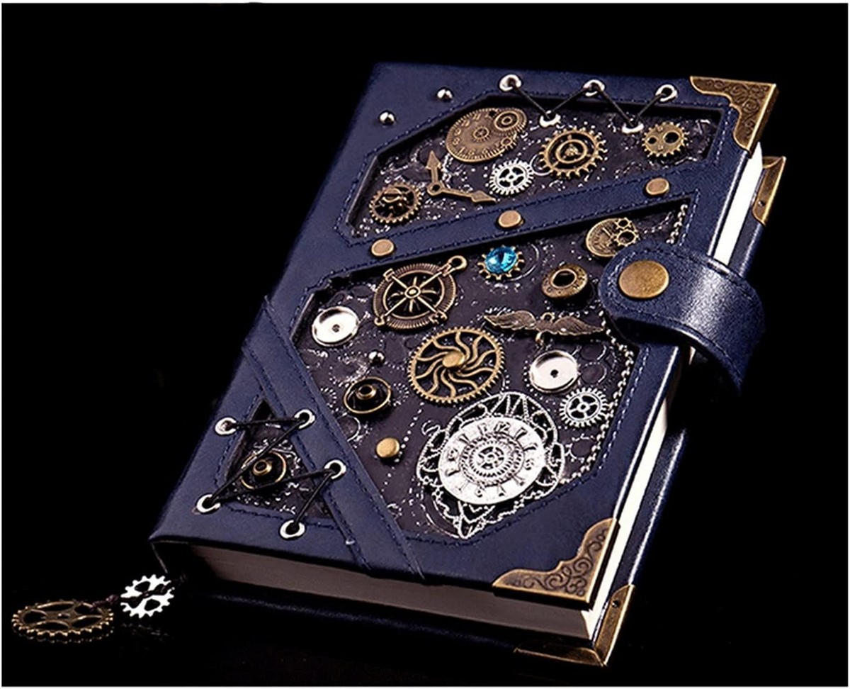 steampunk notesblok sæt - luksus øko læder notesblok