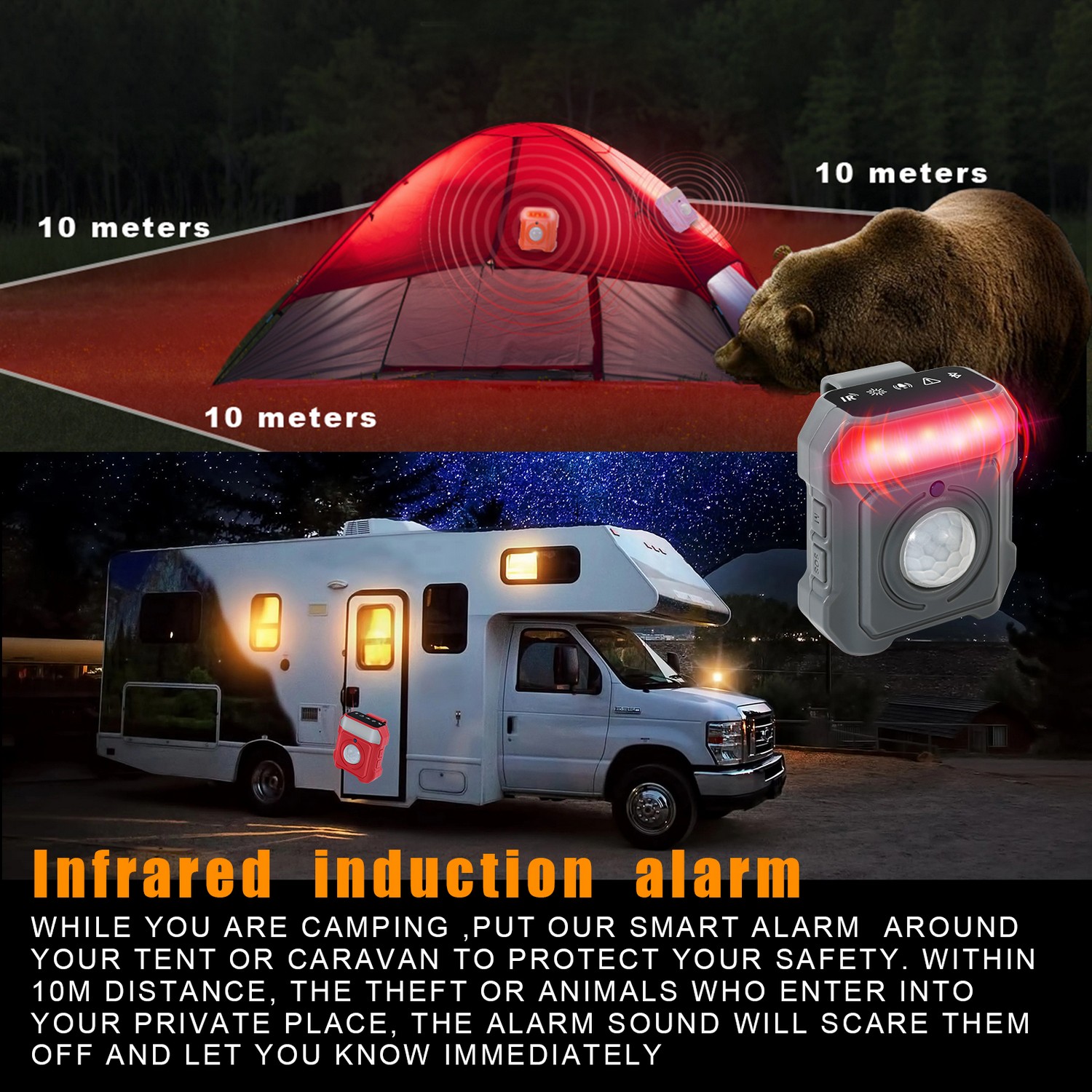 alarm til teltcamping - PIR bevægelsessensor