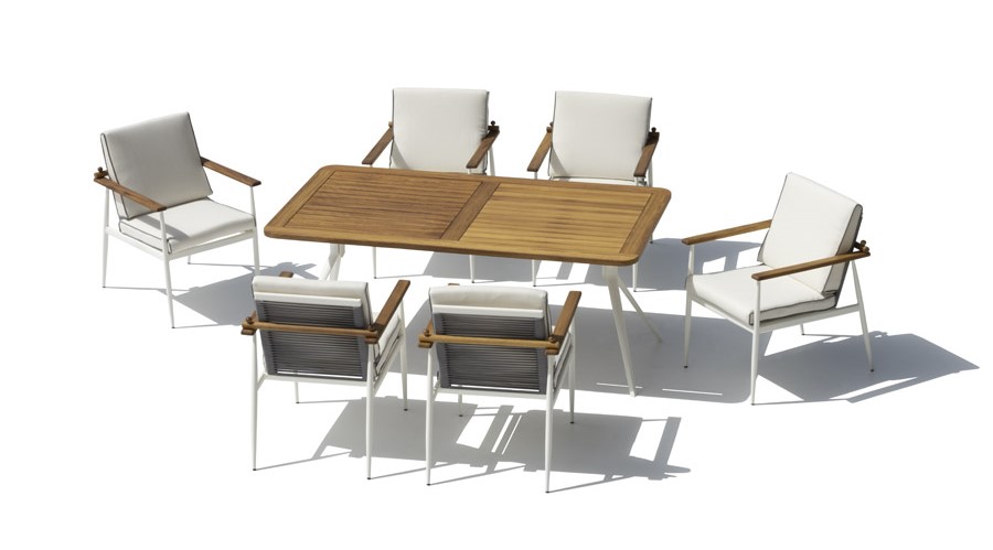 Spisebord og stolesæt - Luksus havemøbler i træ
