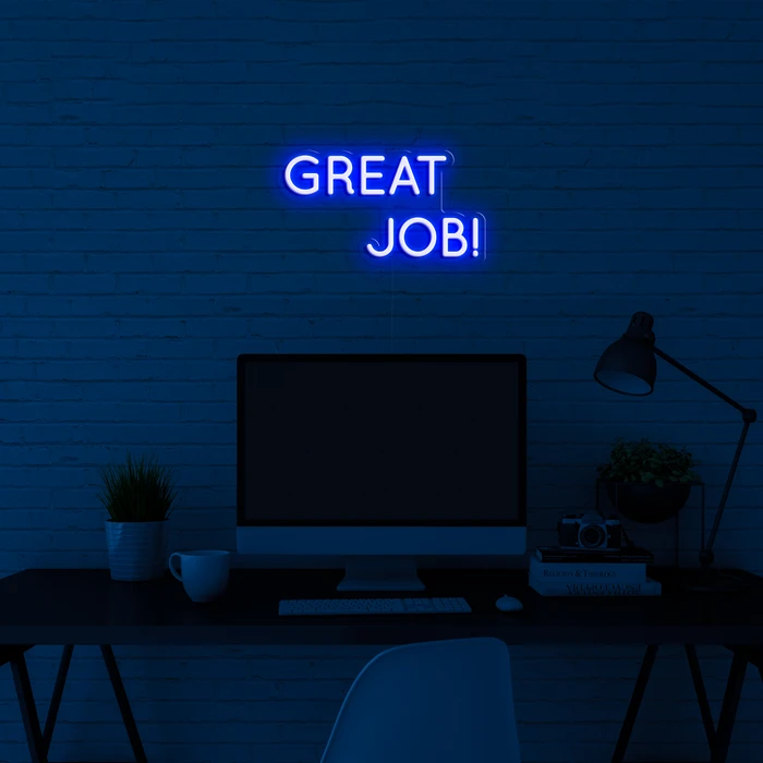 Oplyste LED-vægskilte - 3D GREAT JOB logo
