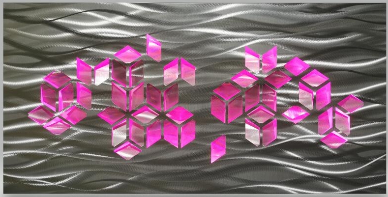3d metal aluminium maleri med led baggrundsbelyst