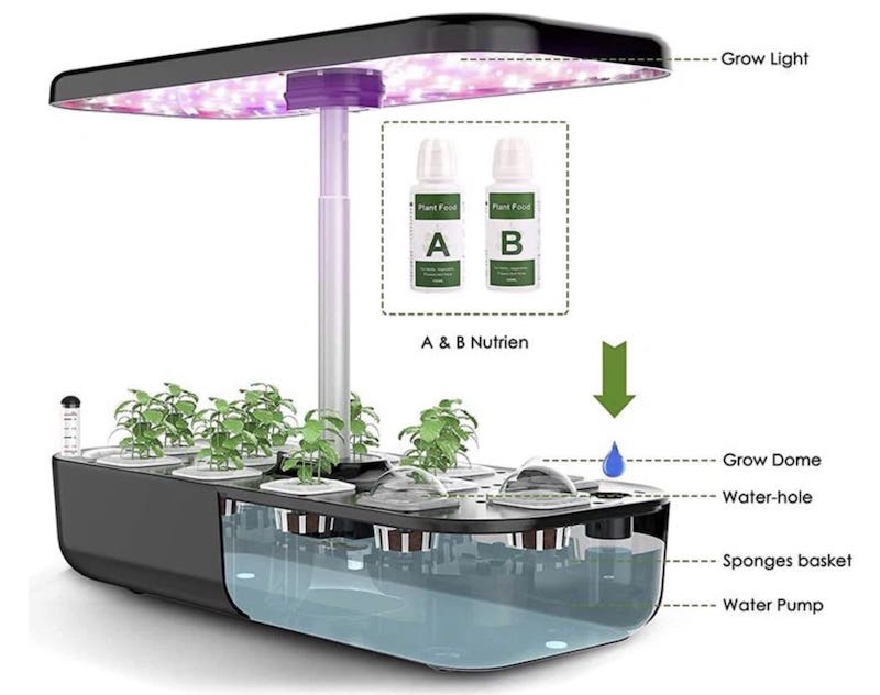 LED GROW lampe (hydroponics) til dyrkning af planter - Sæt med 12 kapsler