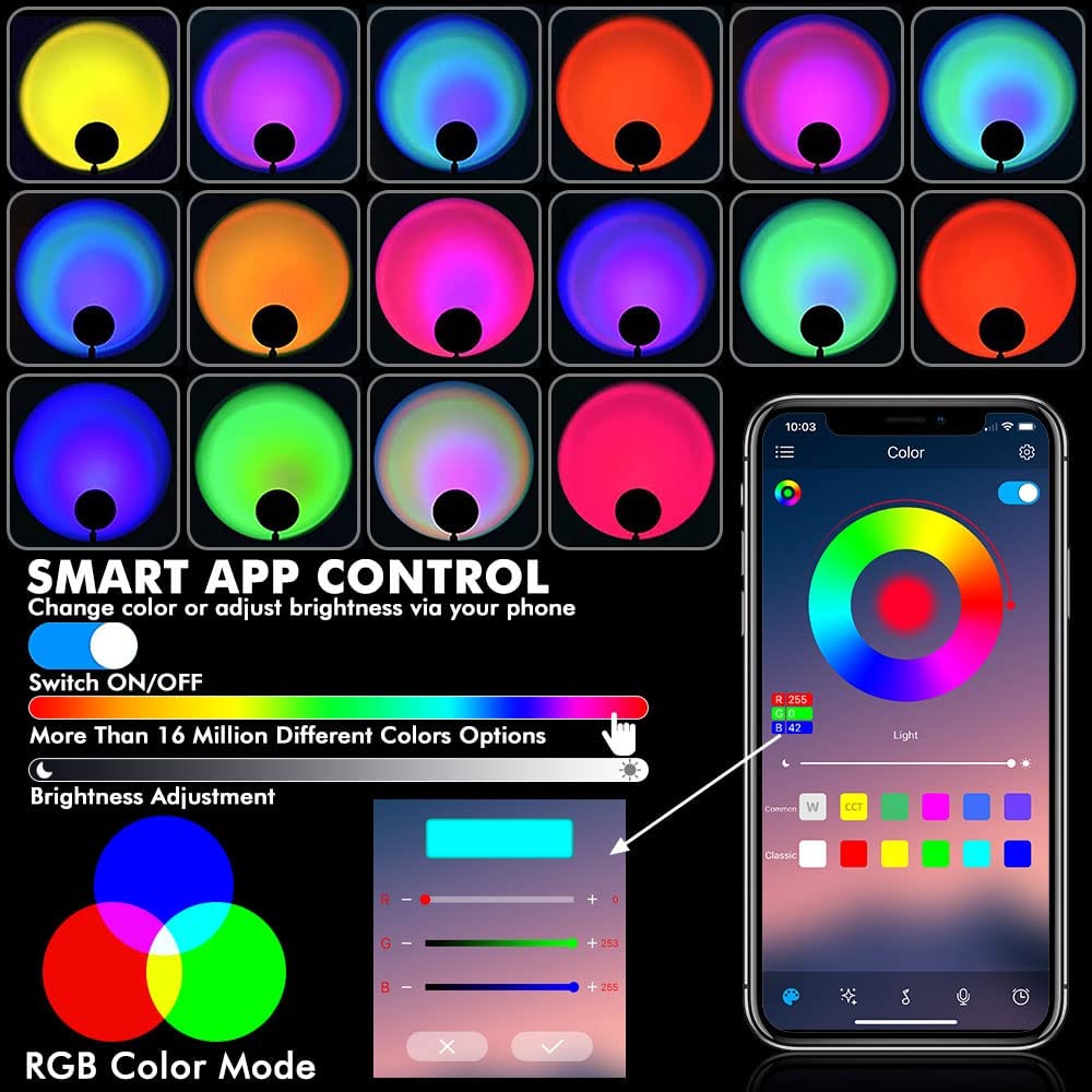 wifi-lampe til smartphone mobil app styret RGB farverig