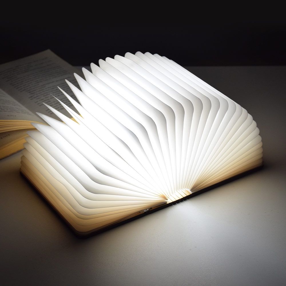 LED bog - lampe i form af en foldebog