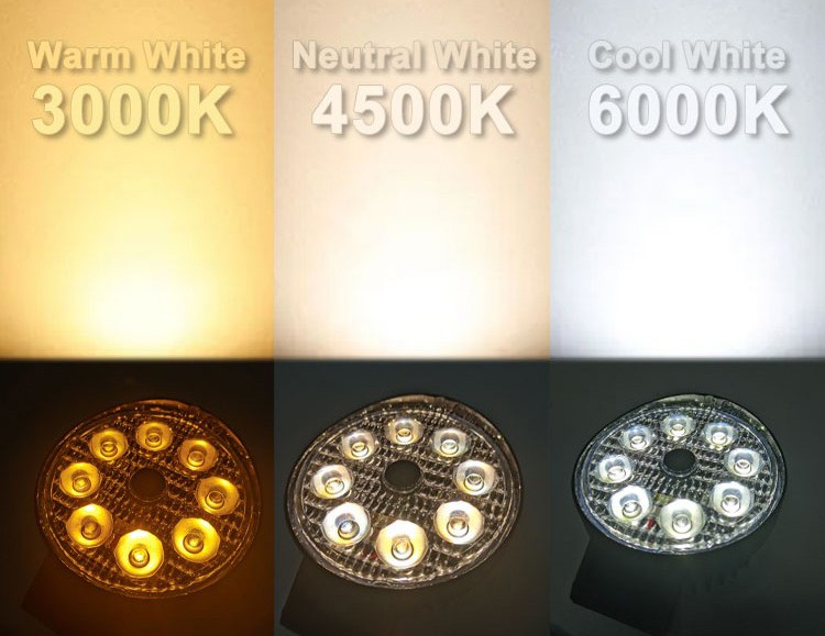 Multi-light LED-lampe lysstyrketilstand (varmt lys, neutralt lys, koldt lys)