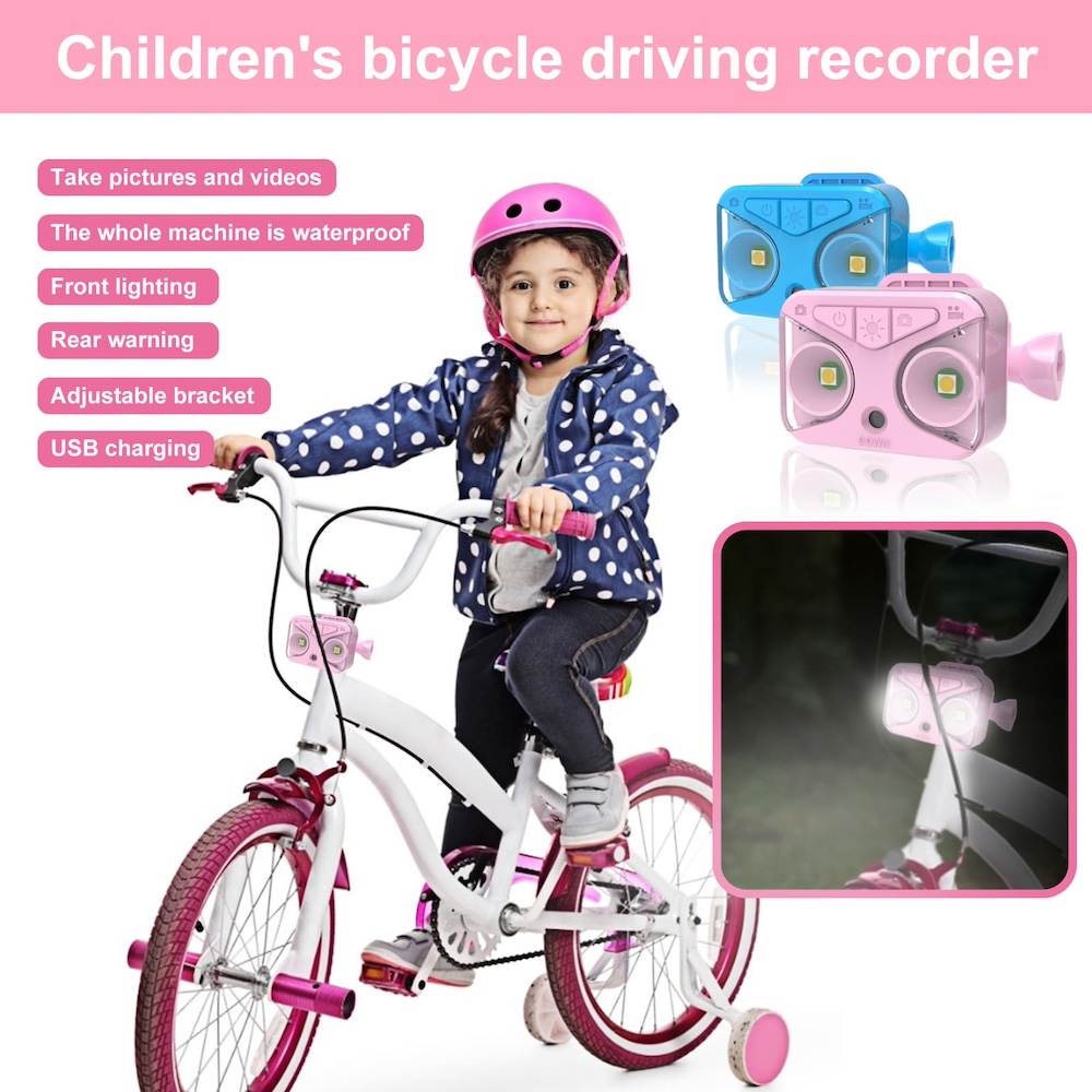 børnecykelkamera med cykellygte