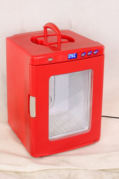 rødt minikøleskab retro