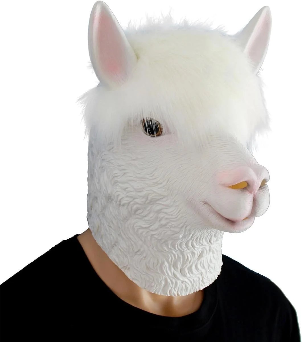 alpaca lama - ansigtsmaske hoved latex silikone