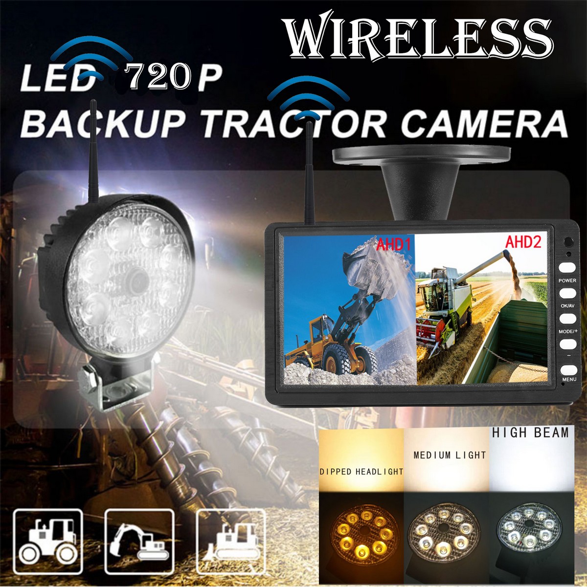 Backup sæt - Wifi kamera med kraftigt hvidt LED lys og mange funktioner