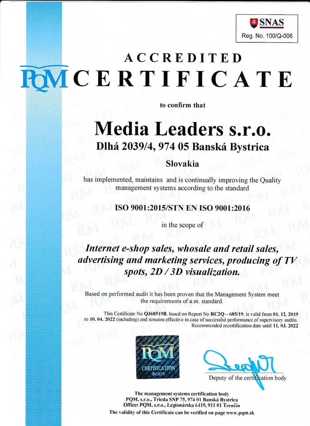 iso-certifikat media leaders