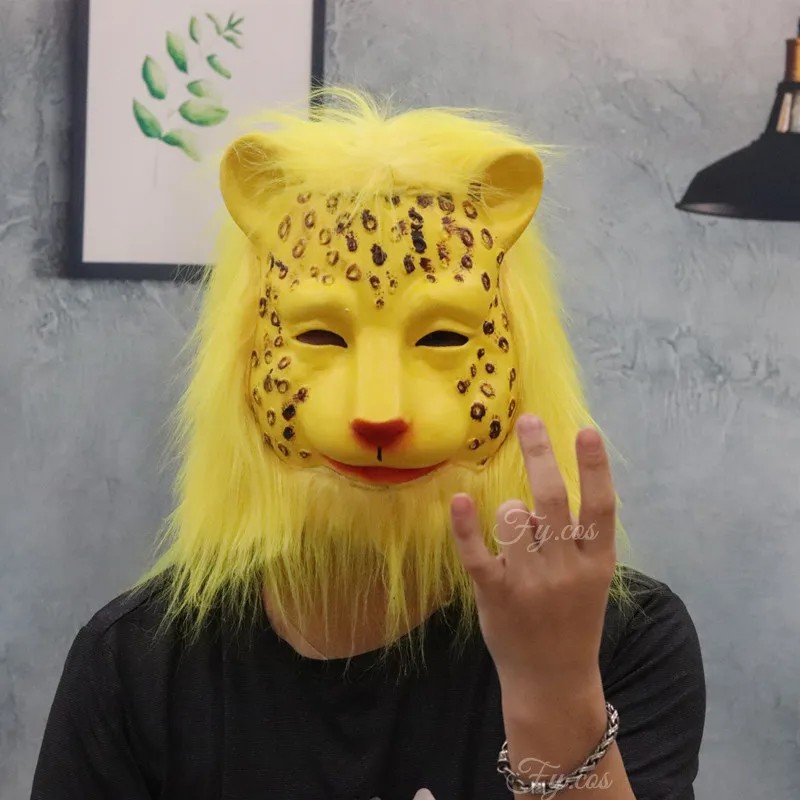 Leopard latex ansigtsmasker til karneval halloween