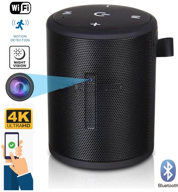 Flere mus Postimpressionisme Højttalerkamera spion Wifi + 4K-opløsning + bevægelsesregistrering +  Bluetooth-højttaler | Cool Mania